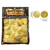 Mainan Halloween Berlapis Plastik Emas Perak Warna Campuran Badut Keberuntungan Gelt Token Hanukkah untuk Permainan Pesta Berburu Tahan Lama