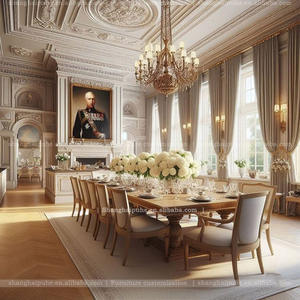 <span class=keywords><strong>Table</strong></span> à manger extra-large de style européen <span class=keywords><strong>pour</strong></span> <span class=keywords><strong>20</strong></span> <span class=keywords><strong>personnes</strong></span>, en bois massif américain, légèrement rétro, <span class=keywords><strong>pour</strong></span> famille de château. - Product Image 4