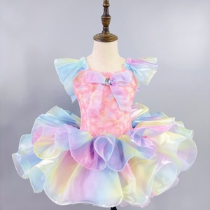 Costume da Balletto per Bambine per <span class=keywords><strong>Capodanno</strong></span>, Abito da Principessa Vaporoso, Piccolo Cigno con Paillettes e Tulle Arcobaleno per Spettacoli - Product Image 4