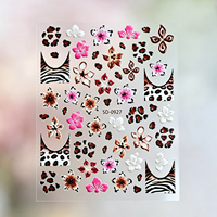 Autocollants pour ongles 5D en relief, imprimé léopard, zèbre, fleurs, autocollants auto-adhésifs à motifs animaux, décorations florales pour ongles, manucure