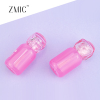 Tube vide rose pour brillant à lèvres, rechargeable, pour rouge à lèvres liquide, avec bouchon, logo personnalisé, couleur, contenant vide pour baume à lèvres avec capuchon en cristal