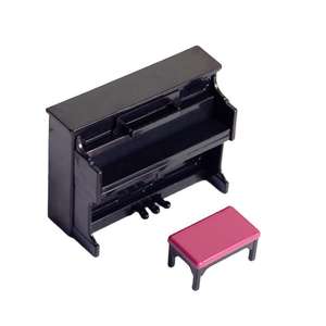 Casa de muñecas negra/blanca Mini Piano Ob11 Mini muebles modelo Piano vertical y taburete de Piano juegos de partituras de música - Product Image 2