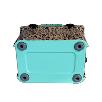 Glacière portable à motif léopard pour le camping en plein air, mini 20L, personnalisable, marque PE, impression optique OEM, motif léopard, 5 ans