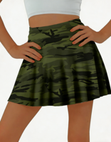 Ensemble de 4 mini-jupes taille normale pour femmes, vert uni, confortable, décontracté, streetwear, jupe d'été