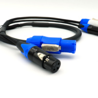 Câble hybride en gros XLR Powercon DMX, câble de scène combiné 3 broches DMX et alimentation 3G1.5, 1m 2m 3m 4m 10m