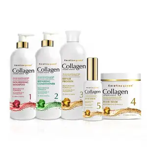 Natural Source Ingredients Factory wholesale collagen cream keratin treatment hair care shampoo and conditioner for Salon Design