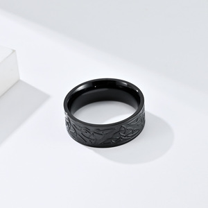 Nordic-style Celtic triangle knot <b>titanium</b> steel <b>ring</b> for men, stainless steel, fashionable and trendy retro jewelry. - Product Image 4