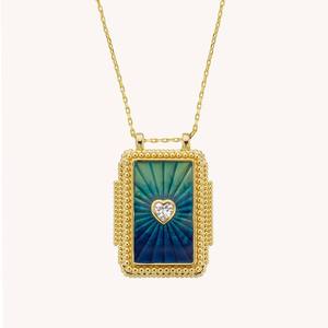 Collier TAROT en forme <span class=keywords><strong>de</strong></span> cœur avec diamants et gouttes d'huile, collier très apprécié et populaire pour femmes - Product Image 2