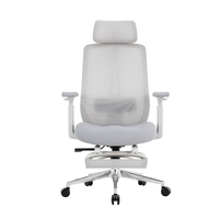 Chaise de bureau exécutive ergonomique et contemporaine PM2932 avec dossier en maille et appui-tête réglable pour bureau à domicile et atelier