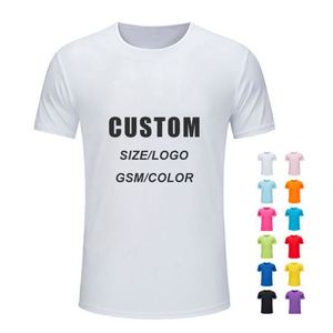 <b>Plain</b> <b>White</b> Promotional Election Tshirt Blank Wholesale Cheap Unisex T <b>Shirts</b> Custom Printing Tee <b>Shirt</b> 100% Polyester - Product Image 1