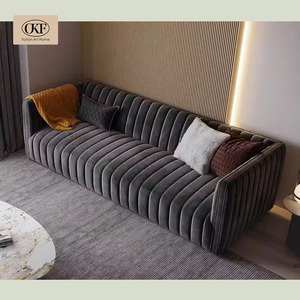 OKF Gris Moderno Tech Tela Tufted Sofá Set Sala de estar comodidad Sofá Set Filipinas Sofás Muebles Sala de estar - Product Image 4