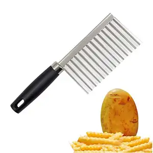 נירוסטה תפוחי אדמה גלי קצוות חותך סכין צרפתית גאדג 'ט צ' יפס ירקות כלי מטבח תפוחי אדמה בישול קולפן חותך מטגנים