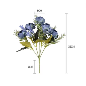 Flores artificiales de seda, peonía de cinco cabezas, hogar, jardín, <span class=keywords><strong>restaurante</strong></span>, decoración de boda, ramos de peonía de seda sintética - Product Image 6