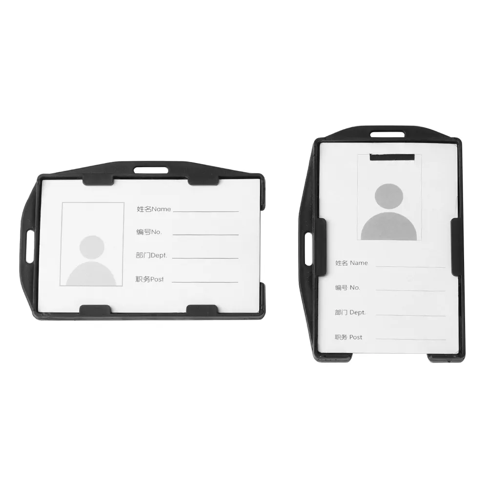 Durable Hard Plastic Double Sided Identification Badge Working Card Holder