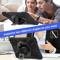Pour Amazon Kindle Fire HD 10 13th Gen 2023 housse de tablette antichoc en Silicone épais avec support rotatif pour dragonne