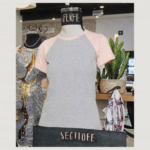 Camiseta de Verano para Mujer, Corte Ajustado, Cuello Redondo, Algodón de Alta Calidad, Manga Corta, Estampado, Tejido de Punto, Servicio de Logotipo Personalizado - Product Image 3