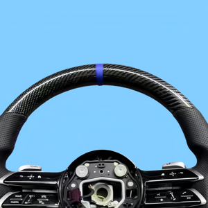 Para <span class=keywords><strong>Mercedes</strong></span> Benz W205 volante de cuero de fibra de carbono Compatible con modelos W212 W463 W222 C180 C200 C250 C300 C43 C63 AMG - Product Image 4