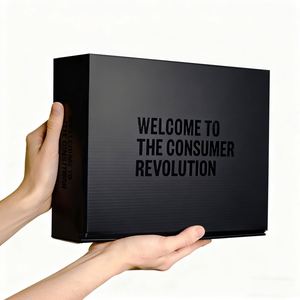 Boîte cadeau en carton kraft de luxe personnalisée de haute qualité, cylindrique, magnétique, ondulée, pour l'expédition de bijoux, avec votre logo - Product Image 1