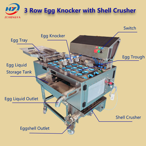 Machines de battement d'oeufs de trois rangées avec Shell écrasant le briseur commercial d'oeufs de dispositifs - Product Image 2
