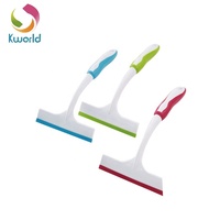 Kworld Racloir à vitres Jeu de lames en caoutchouc pour lave-vitre de douche Nettoyeur de vitres Petite brosse