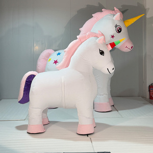 MOQ 1PCS Giant Pony <strong>Horse</strong> Inflatable Cosplay Standing Rainbow Unicorn Cartoon <strong>Mascot</strong> <strong>Costume</strong> for Kids Birthday Party Decorations - Product Image 5