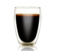 Bljoe05 Tasse à thé en verre à double paroi écologique moderne de 350 ml avec couvercle