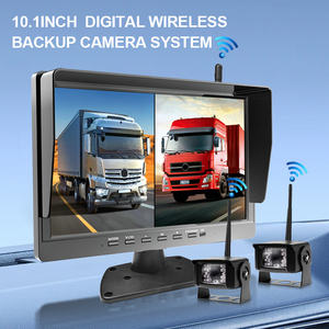 จอแสดงผลแบบเต็มหน้าจอ/แบ่งหน้าจอ DVR พร้อมกล้องมองหน้า-หลัง ขนาด 10.1 นิ้ว ชุดกล้องมองหลังไร้สาย 2CH สำหรับรถบ้าน RV และรถพ่วง - Product Image 1