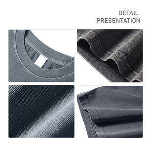 Vestiti da <span class=keywords><strong>uomo</strong></span> con lavaggio acido T-shirt oversize con spalle solide <span class=keywords><strong>di</strong></span> <span class=keywords><strong>tendenza</strong></span> Casual <span class=keywords><strong>di</strong></span> marca <span class=keywords><strong>di</strong></span> moda 100% T-shirt da <span class=keywords><strong>uomo</strong></span> in cotone - Product Image 4