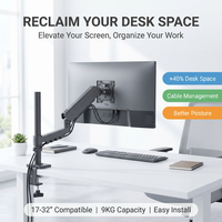 Support de moniteur unique à bras articulé à ressort mécanique pour écran LED/LCD de 17 à 32 pouces, compatible 75x75 100x100, personnalisable