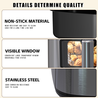 BSCI CB CE LVD EMC 5.5L grand écran tactile LCD numérique fenêtre de cuisson visuelle 1700W friteuse à Air intelligente panier intérieur détachable