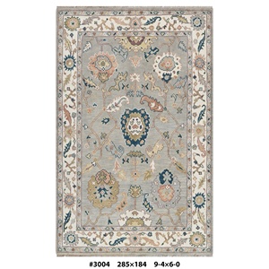 Tapis en laine Oushak de style traditionnel, motif floral persan bleu, réversible, pour salon - Product Image 3