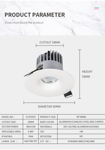 Modern 9.5W Anti-Glare LED Downlight IP44 <b>Waterproof</b> Recessed Ceiling Spotlight for <b>Bathroom</b> and Kitchen - Product Image 5
