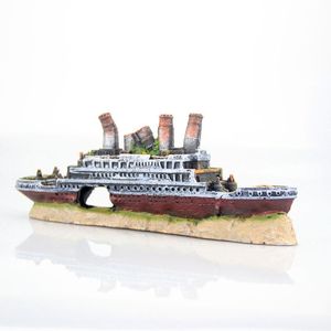 Aquário Aquascape - Navio pirata Titanic, porta-aviões submarino, decorações e enfeites de plástico para aquários, naufrágio - Product Image 3
