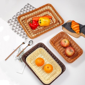 슈퍼마켓 과일 수제 짠 등나무 플라스틱 바구니 디스플레이 보관 바구니 베이커리 빵 - Product Image 4