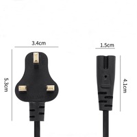 Cordon d'alimentation britannique Prise britannique 3 broches C7 Cordon d'alimentation ps4 Câbles d'alimentation IEC C7 Ac 8 Figure Câble 1.5m