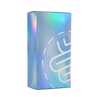 Boîte en papier argenté holographique arc-en-ciel, impression personnalisée, boîte d'emballage pliable pour compléments alimentaires