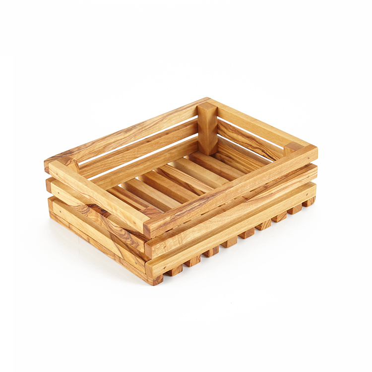 Недорогой 8 дюймов x 6 дюймов x 2,4 дюймов натуральный прямоугольный ящик для хранения фруктов и хлеба из оливкового дерева деревянная коробка