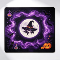 Tapis de Mahjong Américain Portable, Imperméable, Antidérapant avec Dos en Caoutchouc, Protection de Table, Motif Halloween, pour Soirées de Jeu en Famille en Intérieur