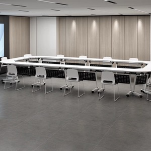 Table de formation pliante combinable, table de conférence et bureau de lecture long pour institutions, table de cours de tutorat à roulettes - Product Image 3