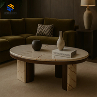 Table basse en marbre naturel fabriquée au Fujian, design moderne noir KT STONE, écologique, modèle 3D, luxe, découpe sur mesure à la française
