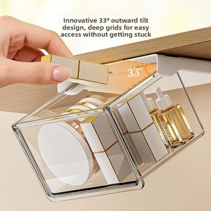 Under-Mirror Cabinet Modern Minimalist Drawer-Type Organizer PET Transparent Bathroom Cosmetics Makeup Remover Lipstick Cotton - Product Image 2