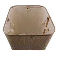 Panier à linge décoratif en tissu de bambou moderne avec couvercle, forme rectangulaire pour le rangement des vêtements