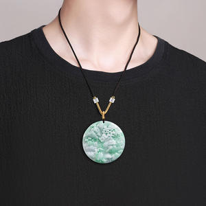 Colgante de Jade Natural de Myanmar, Marca Landscape, Estilo Chino UNISEX, Diseño Original, Regalo con Certificado de Tasación SS10 - Product Image 4