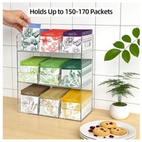 Boîte de rangement pour sachets de thé en acrylique à 3 couches et 9 compartiments, organisateur mural pour sachets de thé