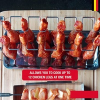 Bandeja para asar pollo, soporte para asar pollo, con bandeja de goteo