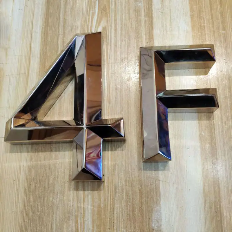 3D Chrome Acrylic Letters And Numbers Aluminum Beveled Letters Floor Use Sign Chrome Letter Decorative