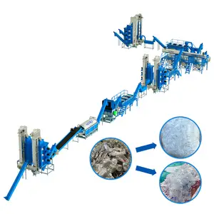 Haorui自動ペットボトル洗浄リサイクルライン使用済みプラスチックボトルリサイクル機リサイクル材料への効率的な廃棄物