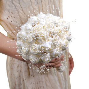 Nuevo Ramo de Flores para Boda, Ramo de Novia con Pedrería, Rosa Artificial para Decoración de Bodas y Hogar - Product Image 4