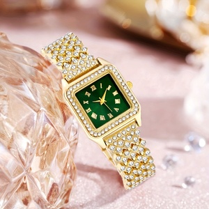 <span class=keywords><strong>Orologio</strong></span> al quarzo <span class=keywords><strong>verde</strong></span> da <span class=keywords><strong>donna</strong></span> con diamanti quadrati di moda all'ingrosso - Product Image 6