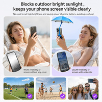 Parasol de téléphone anti-UV avec support magnétique flexible col de cygne rotatif à 360° – Lot en gros, personnalisation logo OEM ODM, utilisation extérieure